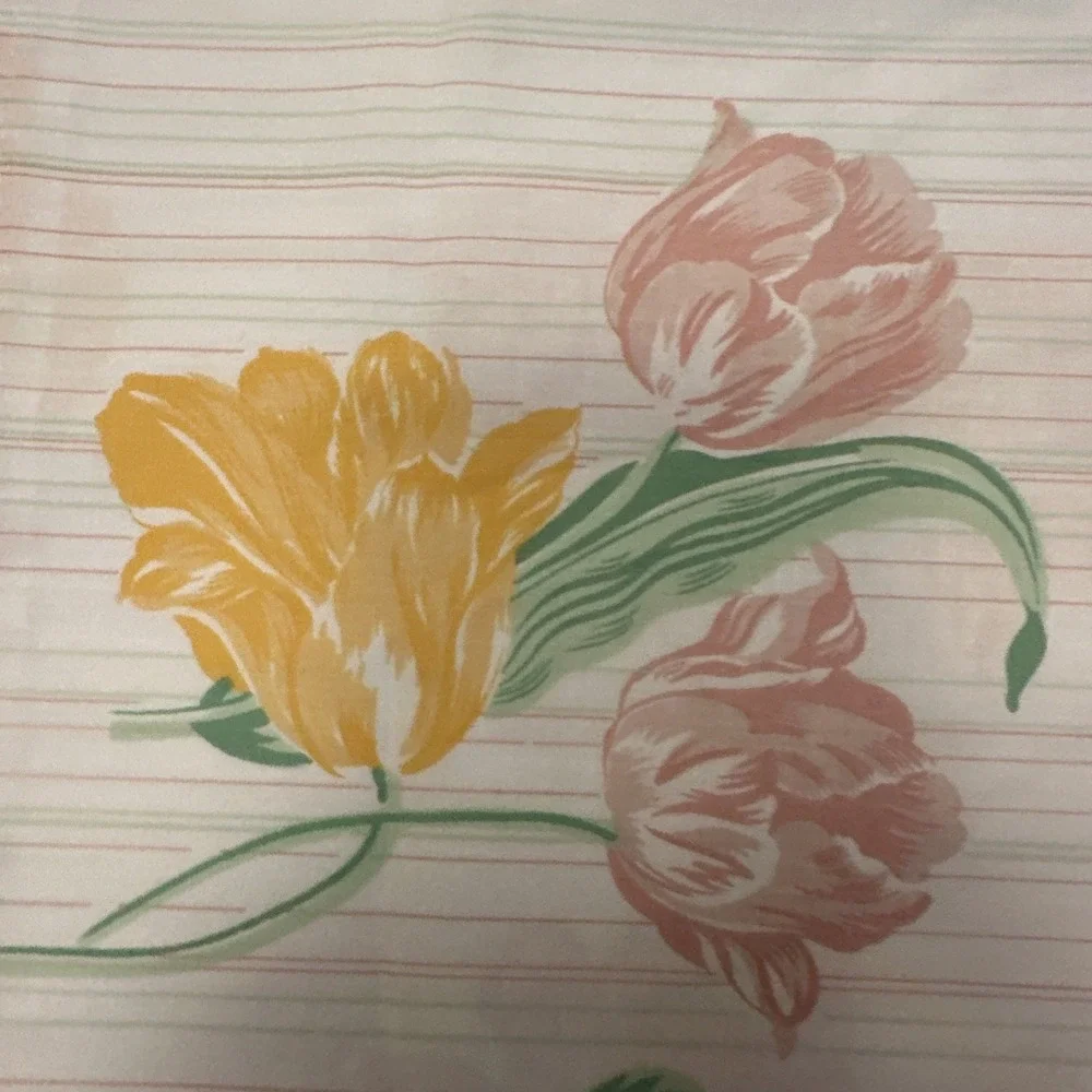 Vtg Cannon Royal Family Set of‎ 2 Pillowcases Floral Tulip Percale Bed 20
